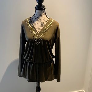 Micheal kors green top, wore one time